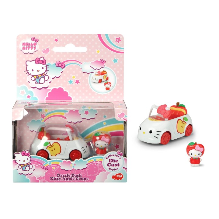 Simba - Hello Kitty - Voiture Pomme - Véhicule Métal + 1 Figurine Amovible - 253241000