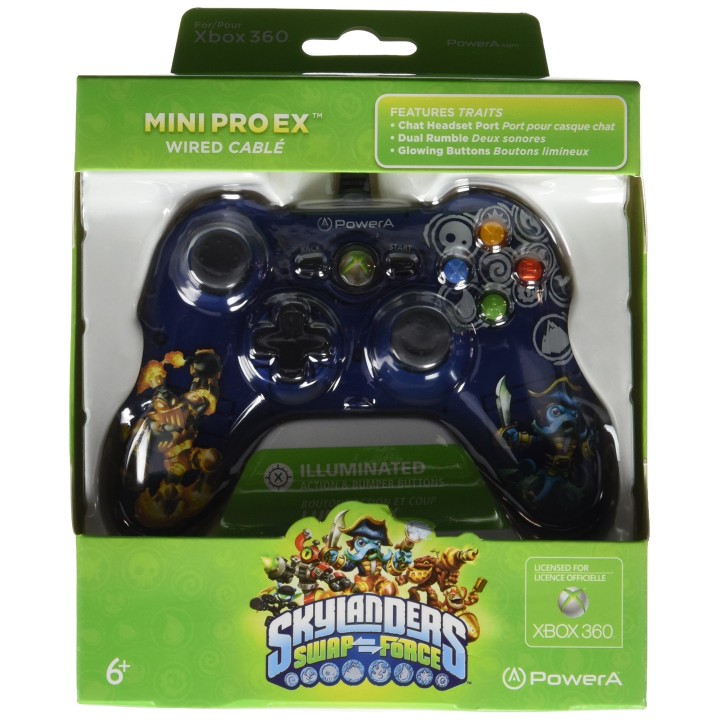 Manette filaire Mini Pro EX Skylanders : Swap Force pour Xbox 360 et PC - Couleur aléatoire