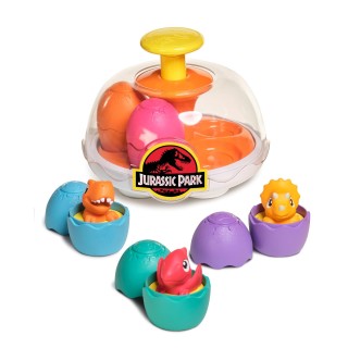 Toomies E73252 Tomy Spin & Hatch Dino Eggs, Dinosaur Children, Jurassic World, Educational Shape Sorter with Colours and Sound, 