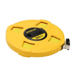 Stanley 0-34-297 Mètre À Ruban Fibre De Verre 30 M Jaune Fluo - Revêtement Pvc - Anti-Corrosion - Anti-UV Et Non Conducteur - Cl
