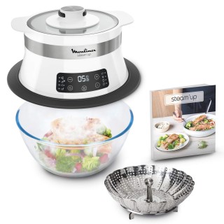 Moulinex Steam Up Cuiseur Vapeur 8 Programmes S'adapte à Tous les Formats de Plats Nettoyage Facile Nutriments Préservés Rangeme