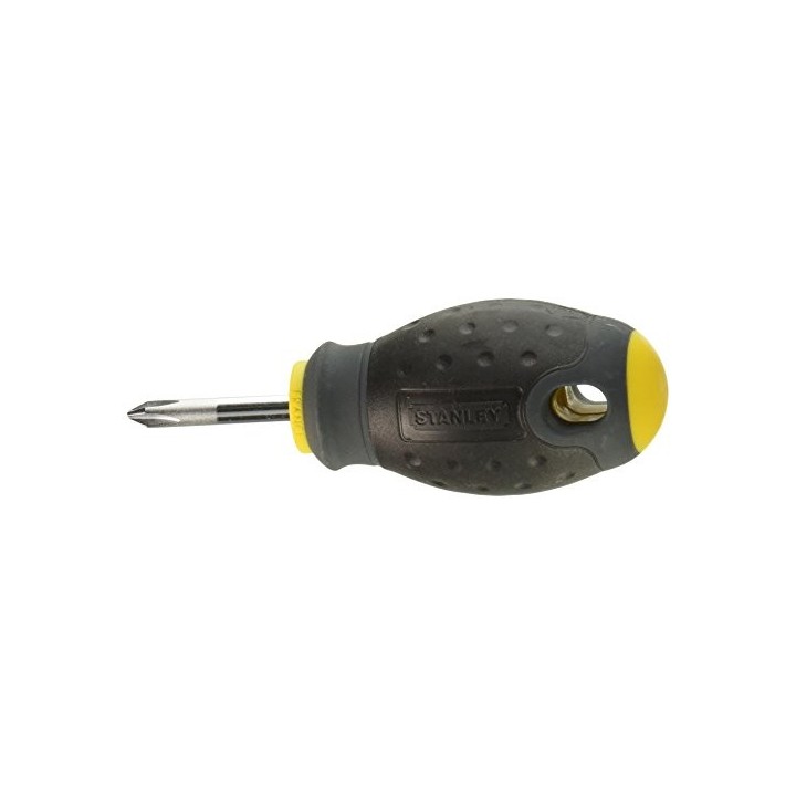 Stanley 1-65-406- Tournevis Gamme FatMax Pozidriv Boule Ph1 - Fabriqués En France - Lame En Acier - Revêtement Polyamide Anticor