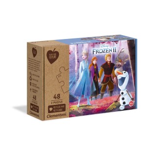 Clementoni Play For Future-Disney La Reine des Neiges 2-3x48 enfant-boîte de 3 puzzles (48 pièces) -matériaux 100% recyclés-fabr