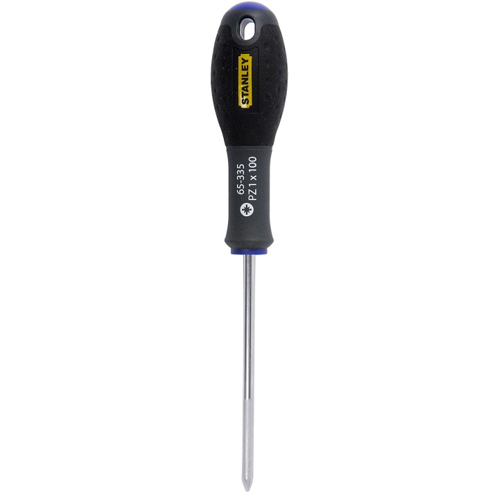 Stanley 1-65-335 - Tournevis Pozidriv Pz 1X100Mm - Gamme FatMax - Fabriqués En France - Lame En Acier - Sablage De L'Empreinte -