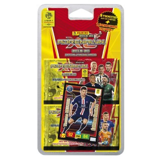 Panini France SA-9 pochettes + 1 carte édition limitée FOOT TCG ADRENALYN XL 2019-20, 2526-043