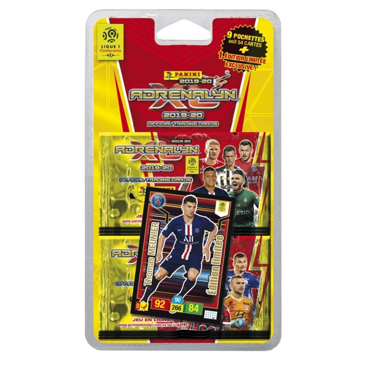 Panini France SA-9 pochettes + 1 carte édition limitée FOOT TCG ADRENALYN XL 2019-20, 2526-043