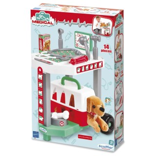 Jouets Ecoiffier - 1919 - Clinique vétérinaire Chien - Jeu d'imitation - Dès 18 Mois - Fabriqué en France