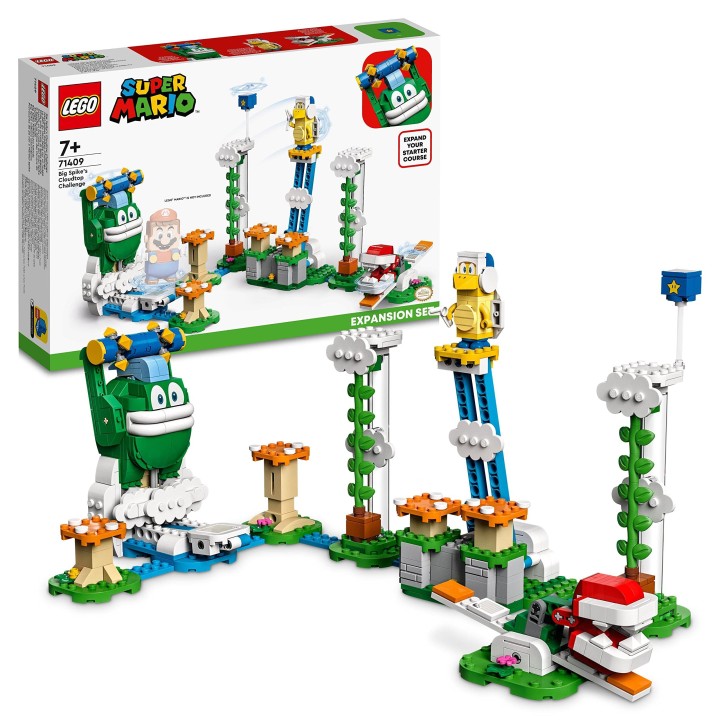 LEGO 71409 Super Mario Ensemble d’Extension Le Défi du Maxi-Spike sur Un Nuage, Jeu de Construction, pour Figurine Interactive, 