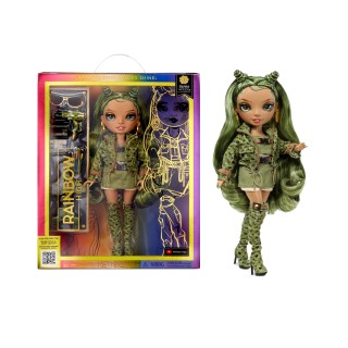 RAINBOW HIGH Poupée Mannequin - Olivia Woods - Poupée Vert Camouflage - Tenue à la Mode et Plus de10 Accessoires de Jeu Colorés 