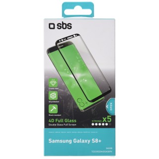 SBS S.p.a. TESCREEN4DSAS8PK Film de Protection d’écran intégral, Bords arrondis, Noir