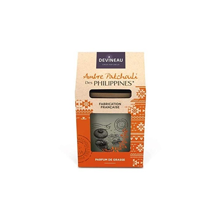 DEVINEAU Coffre bougie parfumée 2 meches - Contenant ovale - Ambre patchouli des Philippines