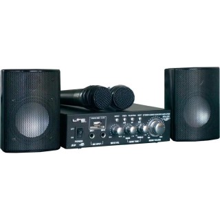 LTC Audio Karaoke Star 2 - Amplificateur stéréo USB (2 enceintes, 2 microphones) pour fêtes, karaoké