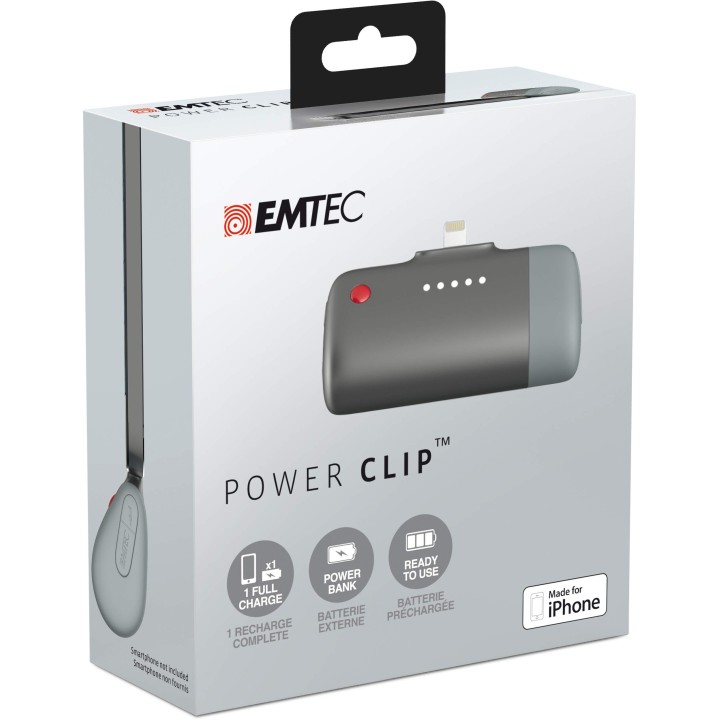 Emtec Power Clip Batterie de secours Design pour Smartphone/iPhone connectique Lightning