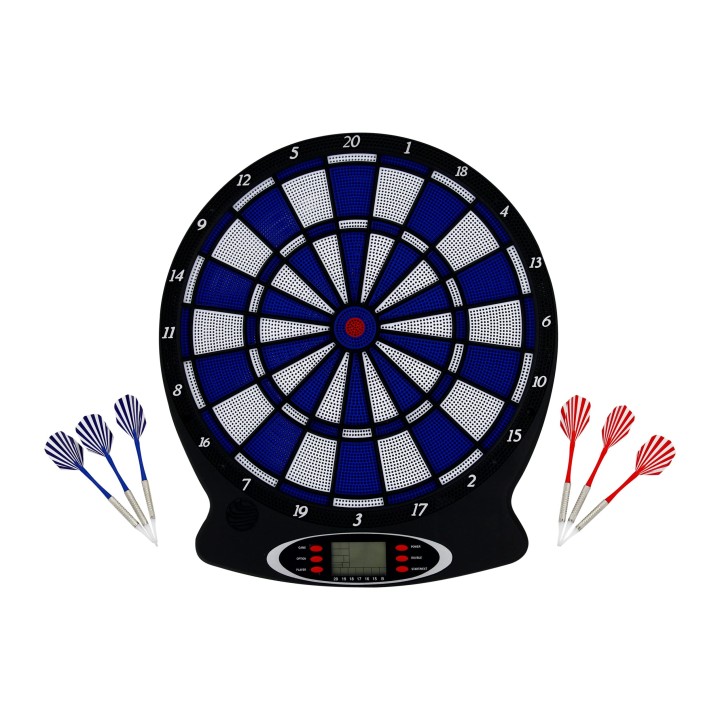 Cible de fléchettes électronique, Jeux Multiples avec 6 fléchettes de Couleur, Cible de fléchettes électronique 18 Jeux de 1 à 8
