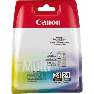 Canon BCI-24BK Black Ink Cartridge Multipack Noir Cartouche d'encre – Cartouche d'encre pour imprimantes (Noir, Jet d'Encre)