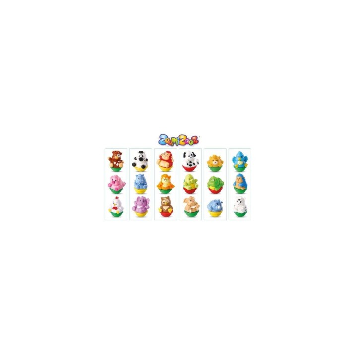 ZOOMIZOOZ - Tube Trio Animaux Culbuto (En présentoir)
