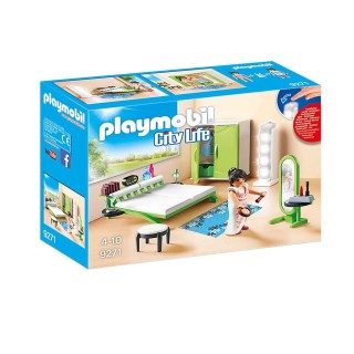 Playmobil 9271 Chambre avec Espace Maquillage - City Life - avec Un Personnage, Un lit, Miroir de Maquillage, Tabouret et Colonn