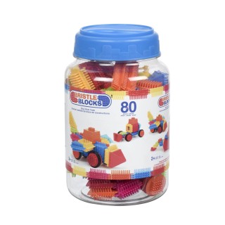 Bristle Blocks de Battat – Blocs de Construction – Jeu de 80 pièces avec Bocal – Jeu éducatif et créatif – Jouets sensoriels – E