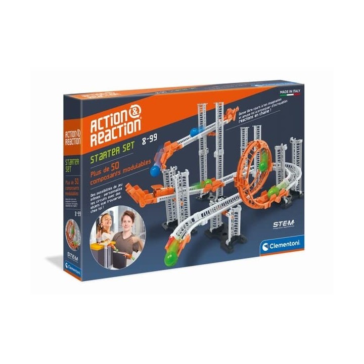 Clementoni Action & Réaction - Action Et Réaction-Coffret Scientifique Starter Set 50 Pièces
