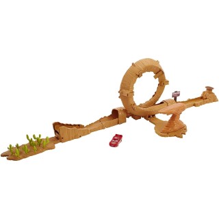 Pixar Disney Pixar Cars Coffret Piste modulable de Radiator Springs 3 en 1 pour voitures, véhicule Flash McQueen inclus, jouet p