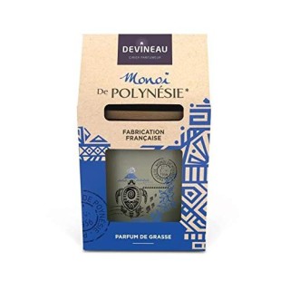 DEVINEAU Coffre bougie parfumée 2 meches - Contenant ovale - Monoi de Polynésie