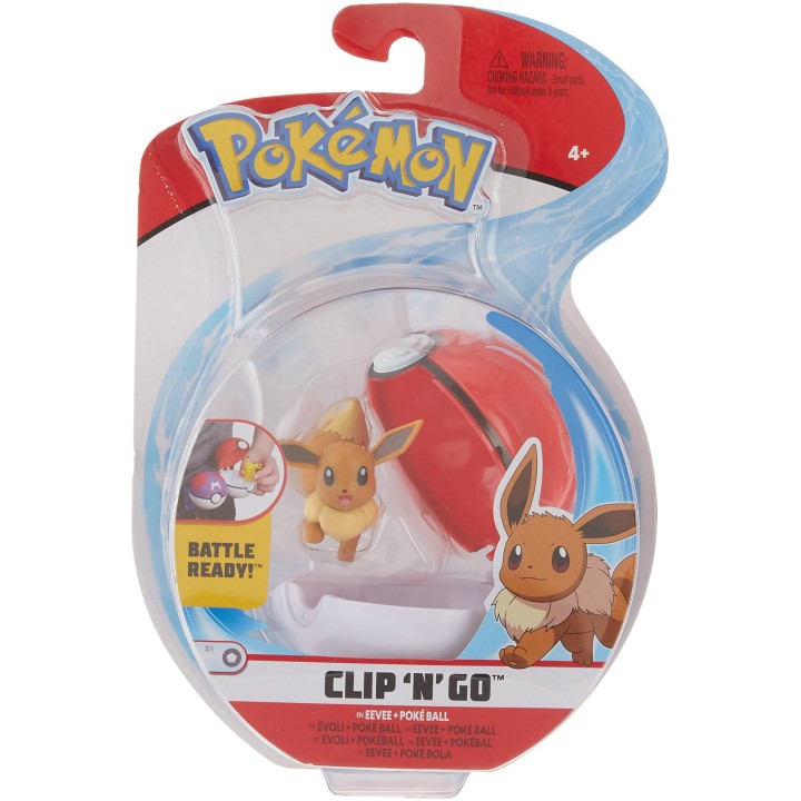PoKéMoN Eevee & Great Ball, Clip 'N Go Wave 4 - Newest Edition 2020, Catch 'Em All!