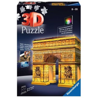 Ravensburger - Puzzle 3D Building - Arc de Triomphe illuminé - A partir de 8 ans - 216 pièces numérotées à assembler sans colle 