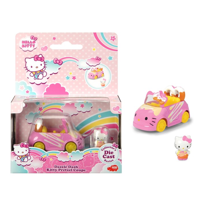 Simba - Hello Kitty - Voiture Bretzel - Véhicule Métal + 1 Figurine Amovible - 253241003