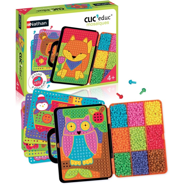 Nathan – Clic educ Mosaïques – Jeu éducatif – – Reconnaissance des couleurs - Développe la motricité fine et la créativité – Dès