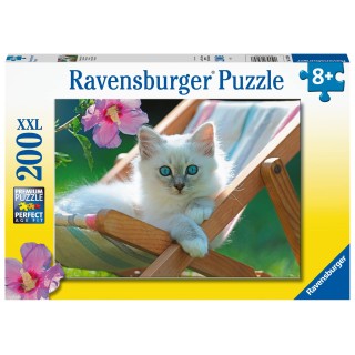 Ravensburger - Puzzle Enfant - Puzzle 200 p XXL - Chaton blanc - Dès 8 ans - 13289