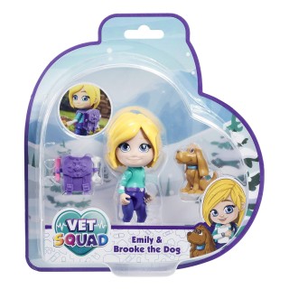 Vet Squad Vet Pet Assortiment de Figurines vétérinaires articulées Emily & Brooke Le Chien, 7,6 cm