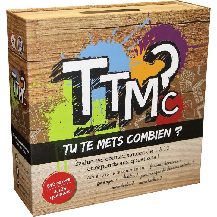 TTMC - Tu Te Mets Combien ? - Jeu de société ambiance - Evalue tes connaissances de 1 à 10 - Quiz Culture générale - 2 à 16 joue