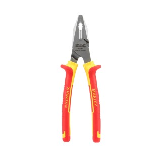 Stanley 0-84-001 Pince Universelle Isolée 185 Mm Gamme Fatmax - Poignée Bi Matière 1000V - Tête Chromé Inoxydable - Taillants Tr