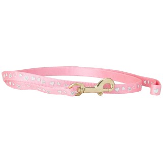 Zolux Laisse Réflectif Cœur pour Chat Rose 10 mm