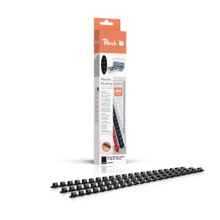 Peach Lot de 25 reliures en plastique Noir 8 mm