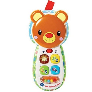 VTech- Kid Allô Bébé Surprises Brun, 502705 - Version FR