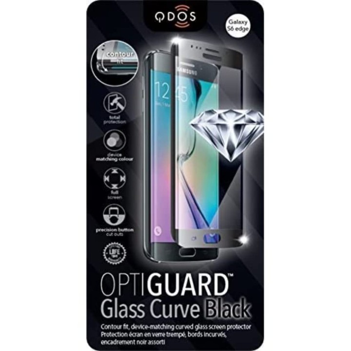 Qdos QDOSOPTIGS6EGBK Film de Protection d'écran en Verre trempé pour Samsung Galaxy S6 Edge Noir