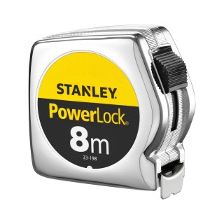 Stanley 0-33-198 Mesure 8 M X 25 Mm Powerlock Classic Fabriqué En France - Ruban Large - Revêtement Blade Armor Et Mylar - Croch