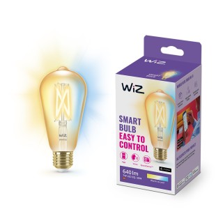 WiZ ampoule LED Connectée Vintage Wi-Fi Edison E27, Nuances de Blanc, équivalent 50W, 640 lumen, fonctionne avec Alexa, Google A