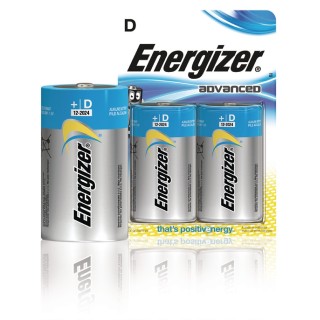 pile alcaline energizer advanced - lr20 - 1.5 volts - blister de 2 piles
