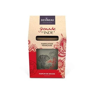 DEVINEAU Coffre bougie parfumée 2 meches - Contenant ovale - Grenade d'Inde