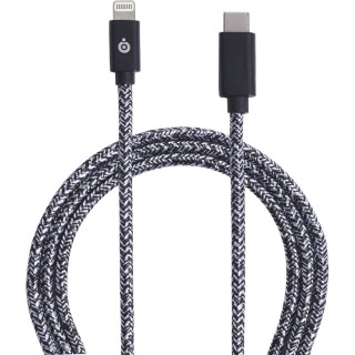 Câble Tissé USB C/Lightning 2m Noir Bigben