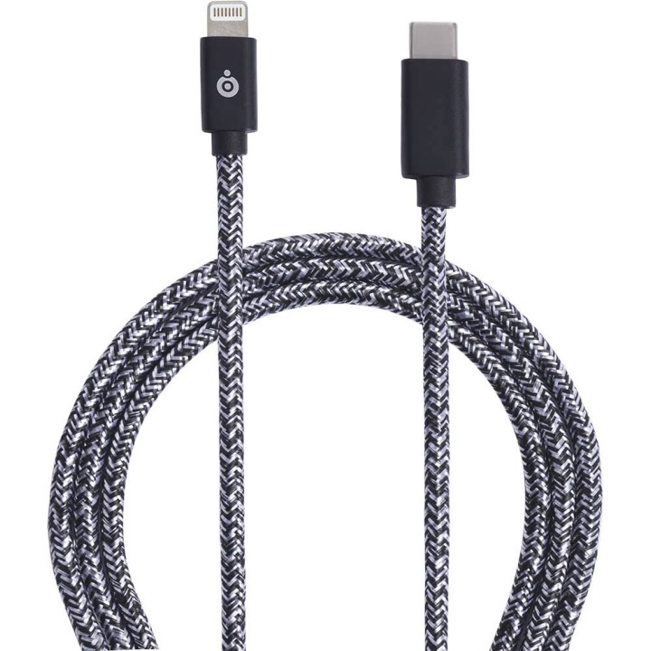 Câble Tissé USB C/Lightning 2m Noir Bigben