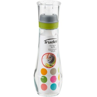 Trudeau Maison Oil Spray Glass Bottle 10oz-Gray/Green, Verre, White, Large