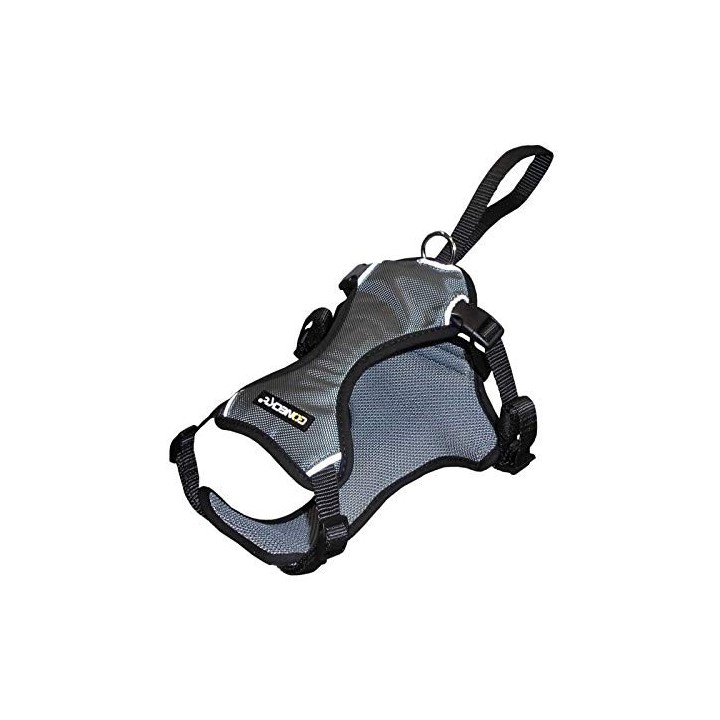 NUMAXES Harnais auto nylon Security Coneck'T - S : 58-70cm - Noir - Pour chien