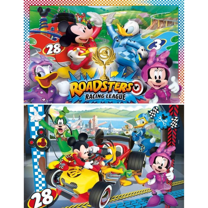 Clementoni- Supercolor Collection-Mickey and The Roadster Racers-2 x 20 pièces- 07034