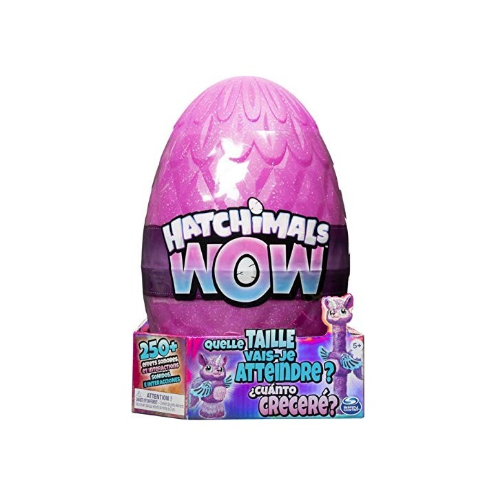 Hatchimals Wow, Interactif Llalacorn de 81, 30 cm avec Œuf à Faire Éclore Plusieurs Fois (Les Styles Peuvent Varier)
