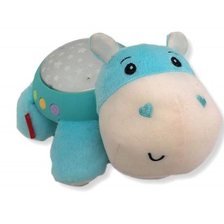 Fisher-Price Hippo Douce Nuit peluche veilleuse bébé, avec projection de lumière étoilée, musique et sons, dès la naissance, Pla