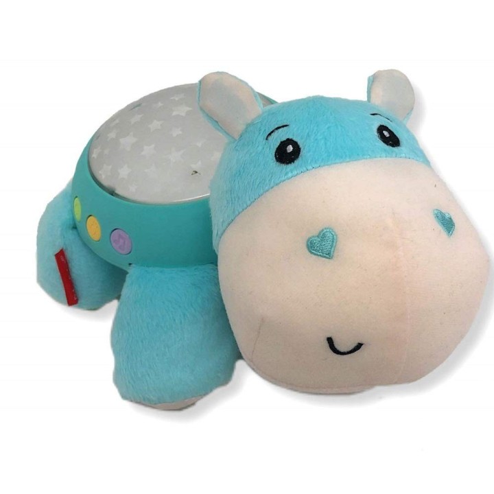 Fisher-Price Hippo Douce Nuit peluche veilleuse bébé, avec projection de lumière étoilée, musique et sons, dès la naissance, Pla