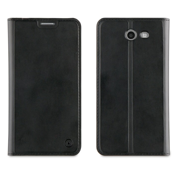 Muvit MUFLS0105 – Housse à Rabat avec Fonction Support et Porte-Cartes pour Samsung Galaxy J7 2017, Couleur Noire